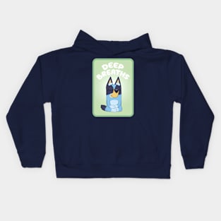 Bluey deep breaths Kids Hoodie